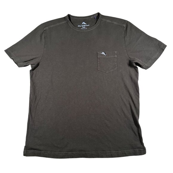 Tommy Bahama Other - Tommy Bahama Shirt Mens Medium Black Short Sleeve Crew Neck Cotton Pocket Tee